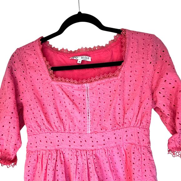 Misha Leisure Pink Eyelet Dress - Size 10 - Picture 11 of 16